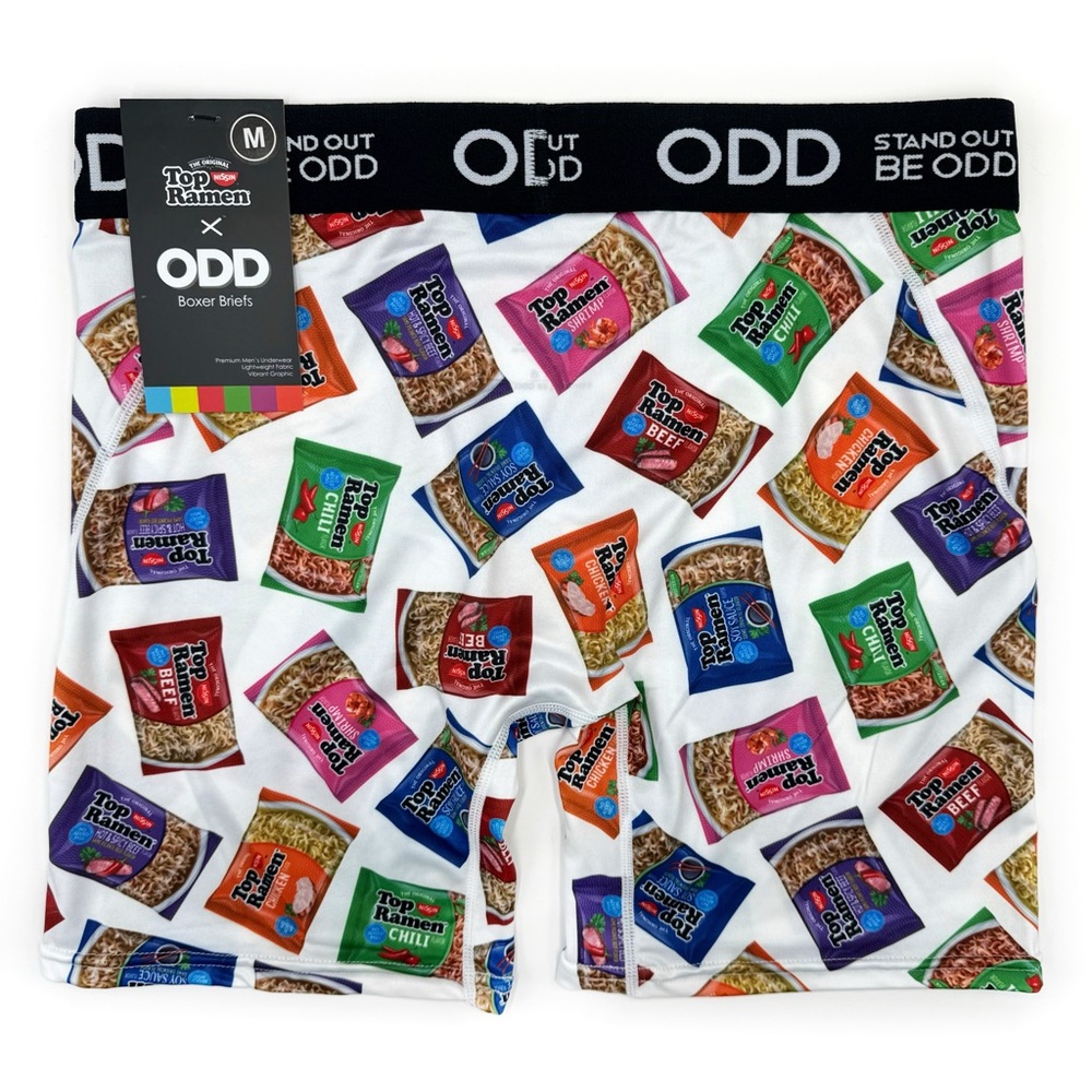 Odd Sox Top Ramen Noodle Noodles Boxer Briefs Mens Medium Underwear Fun Gift